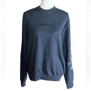 Blind Rooster dark charcoal color Positive sweatshirt with embroidered sleeves M